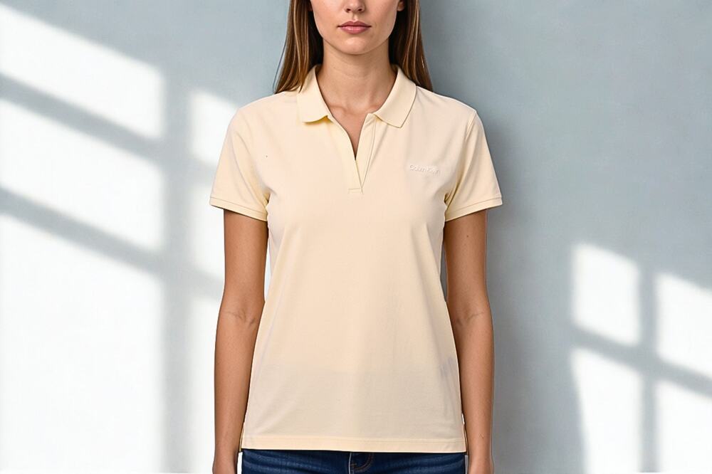 Calvin Klein Performance Women's Polo Shirt Pale Yellow Size Large NWT